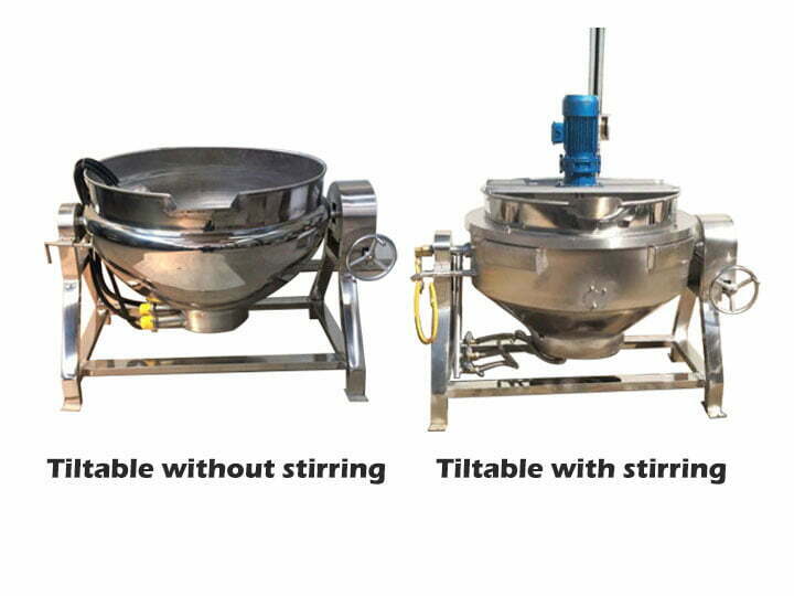 tilting electric jacketed kettle with stirring