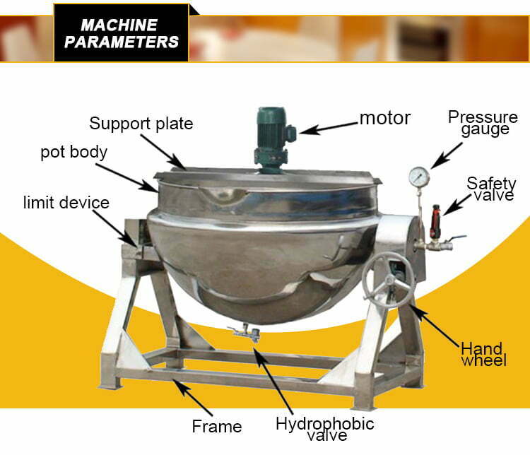 tilting jacketed kettle structure