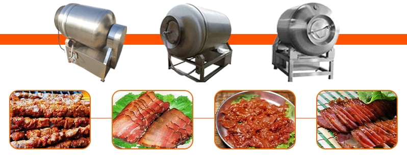 Vacuum meat rolling kneading machine application