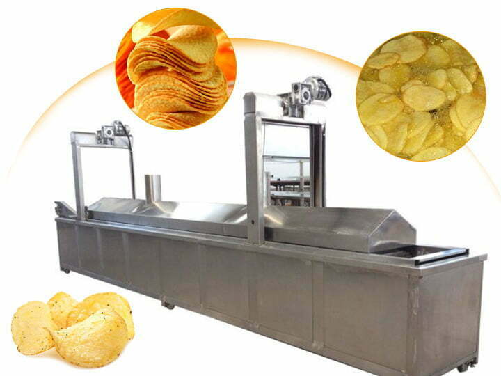 Freidora industrial continua de papas fritas