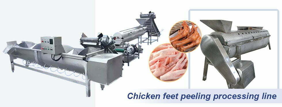 Industrial chicken feet peeling line
