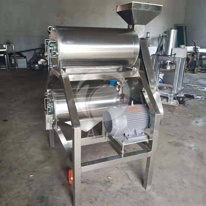 Double pass fruit pulping machine for  fruit coring and pulping