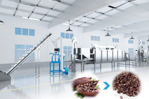 Máquina de processamento de nibs de cacau