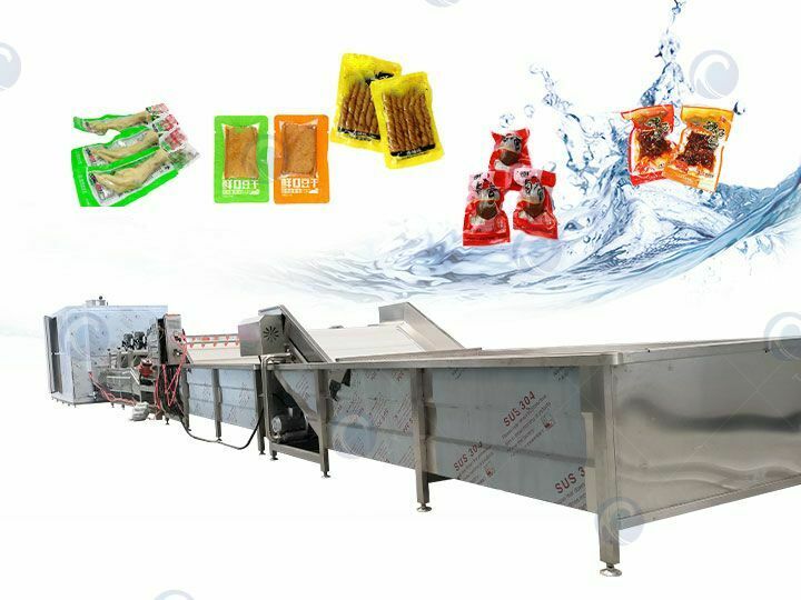 Vacuum-packed food washing line