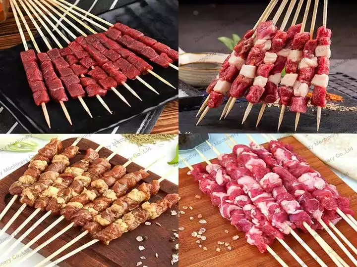 toutes sortes de brochettes de viande pour barbecue